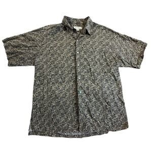 Vintage Tori Richard Short Sleeve Shirt Men's XL Geometric Hawaiian Cotton Lawn